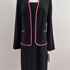 Black Hot Pink Suit Dress Size 10 Maggy London Nina